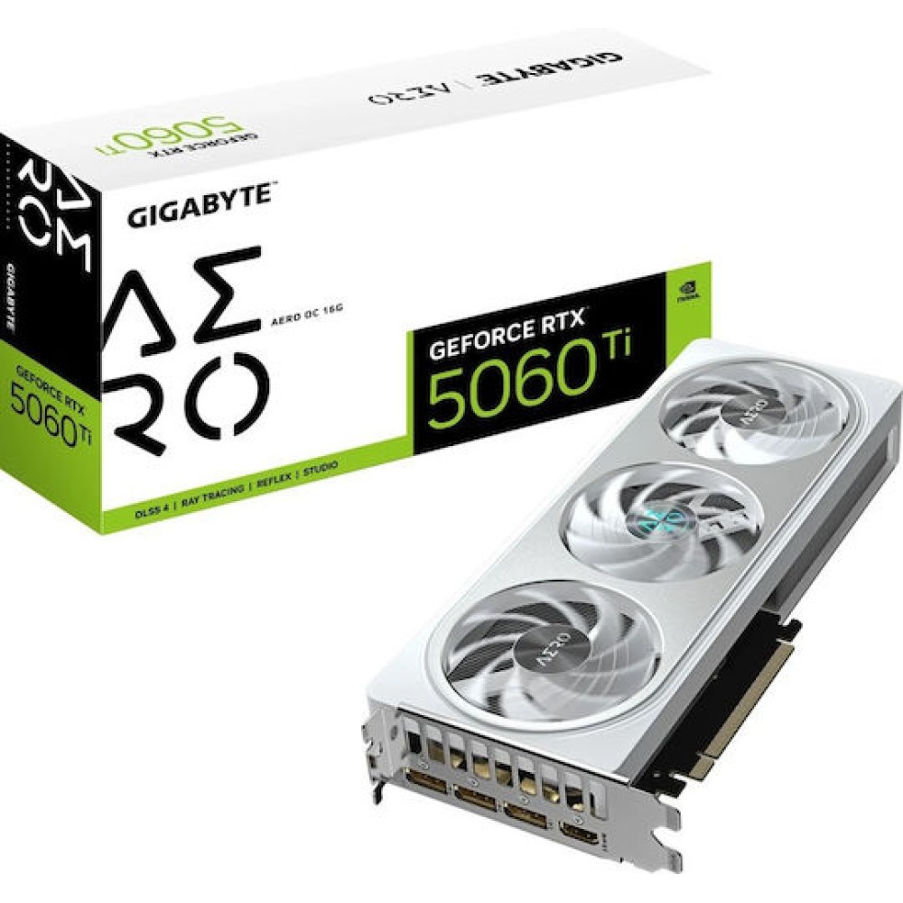 Gigabyte GeForce RTX 5060 Ti 16GB GDDR7 Aero OC White Κάρτα Γραφικών