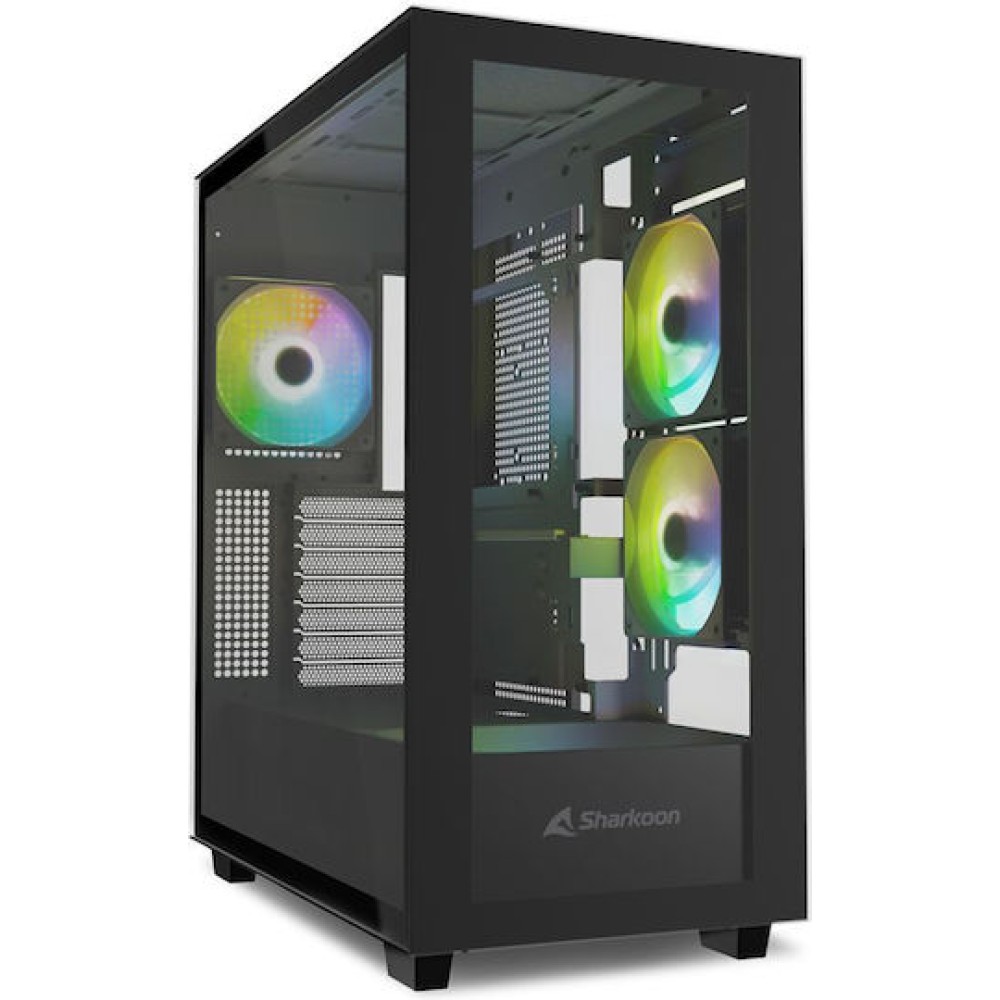 Sharkoon Rebel C60 RGB Gaming Midi Tower Κουτί Υπολογιστή με Πλαϊνό Παράθυρο Μαύρο
