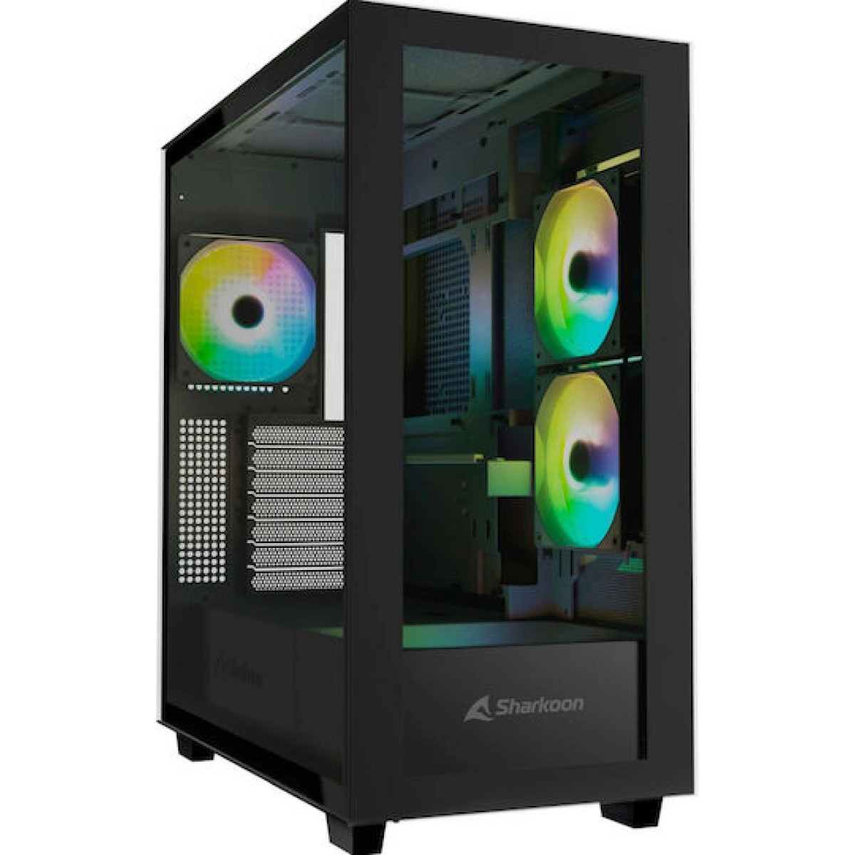 Sharkoon Rebel C60 RGB Gaming Midi Tower Κουτί Υπολογιστή με Πλαϊνό Παράθυρο Μαύρο