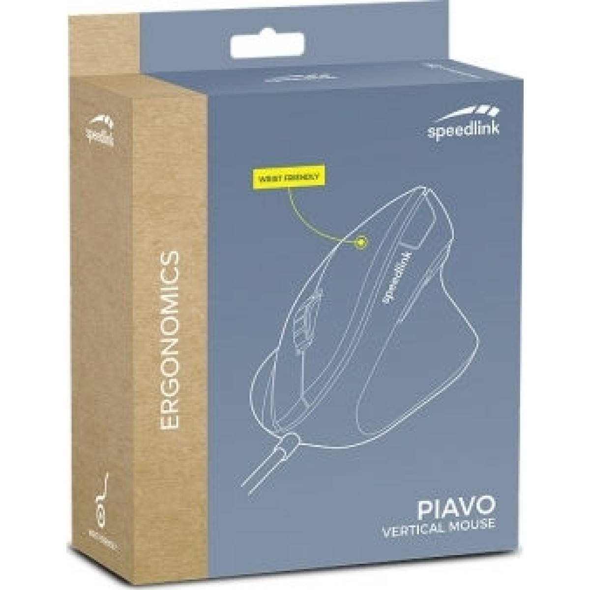 Speedlink PIAVO Ergonomic Vertical Mouse USB, rubber-black