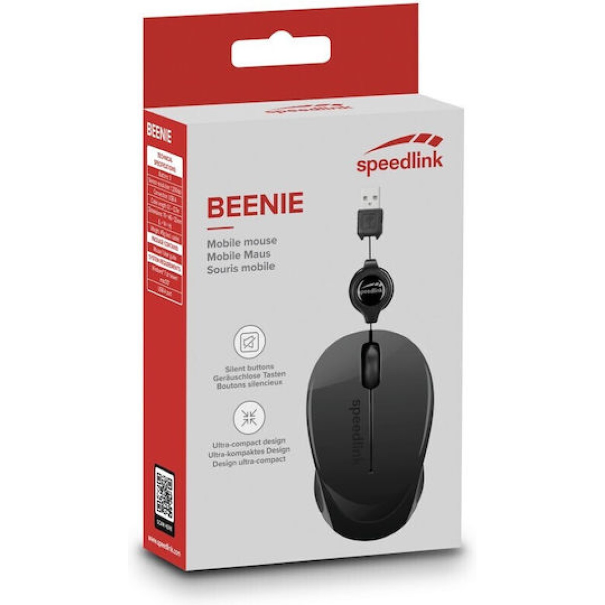 Speedlink BEENIE Mobile Mouse Wired USB, black