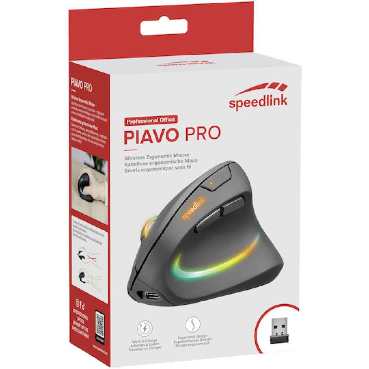 Speedlink PIAVO PRO Rechargeable Vertical Mouse Wireless