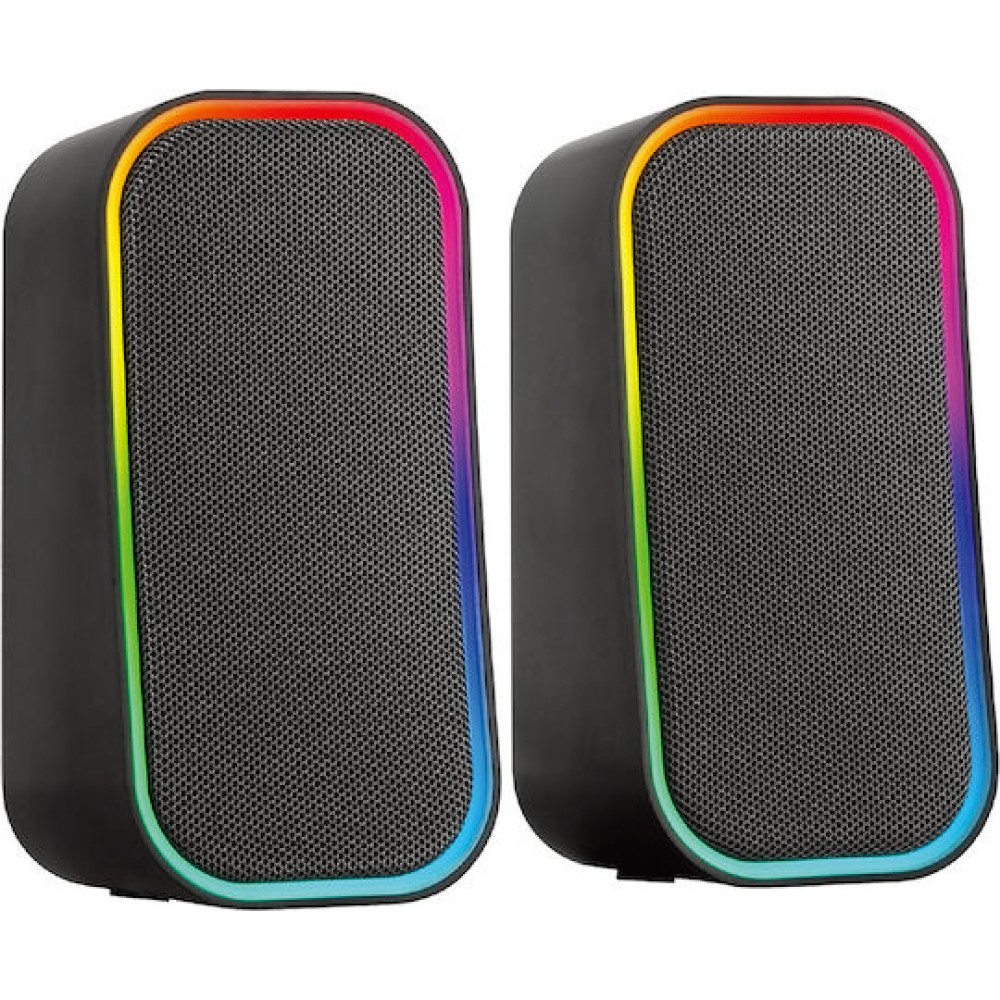 SpeedLink Token Ηχεία Υπολογιστή 2.0 με RGB Φωτισμό και Bluetooth Ισχύος 6W Μαύρα