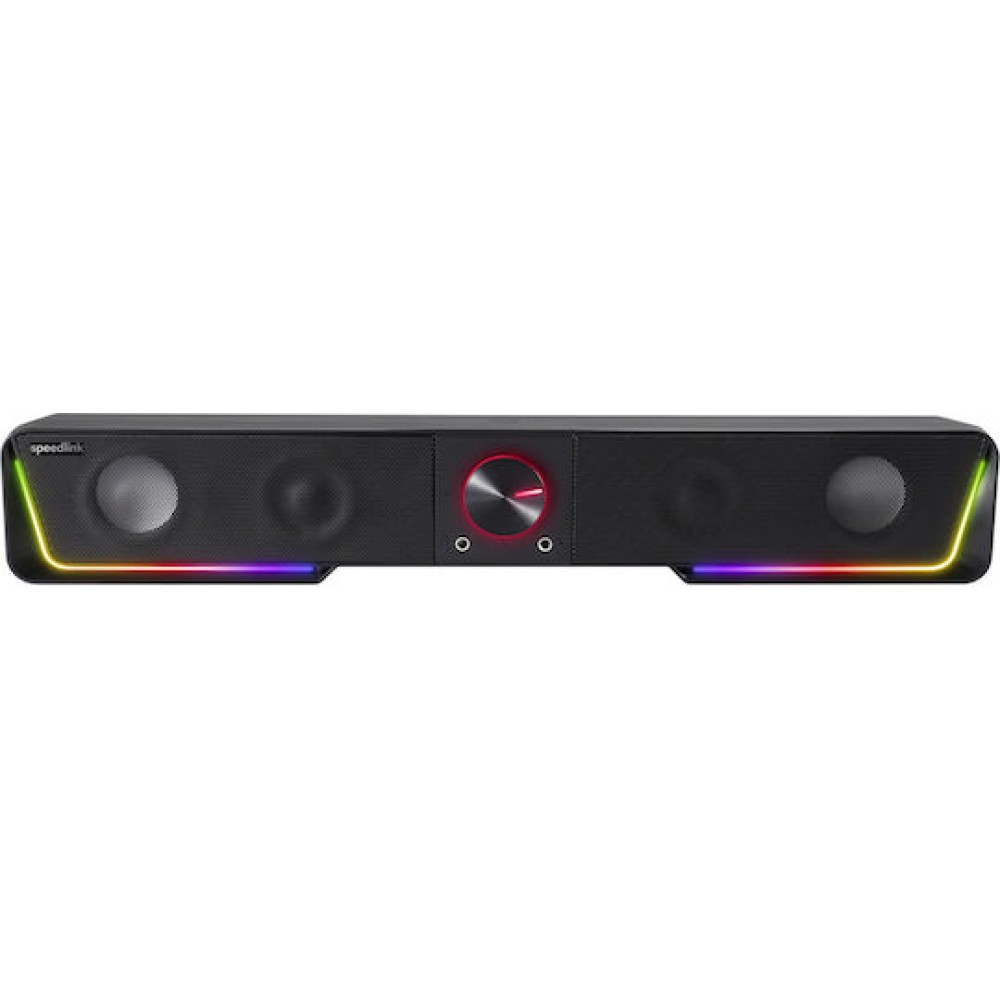 SpeedLink Gravity Ασύρματα Ηχεία Υπολογιστή 2.0 με RGB Φωτισμό και Bluetooth Ισχύος 3W Μαύρα