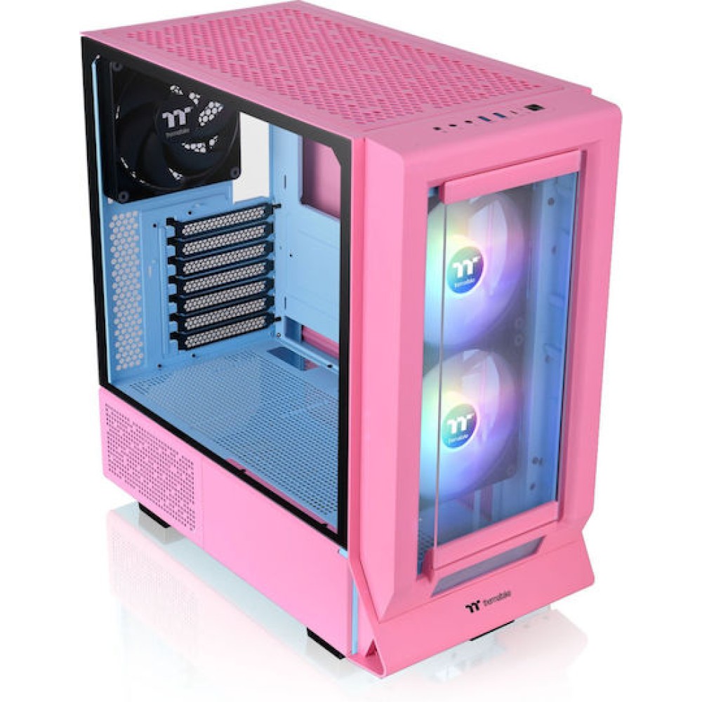 Thermaltake Ceres 350 MX Gaming Midi Tower Κουτί Υπολογιστή με Πλαϊνό Παράθυρο και RGB Φωτισμό Bubble Pink