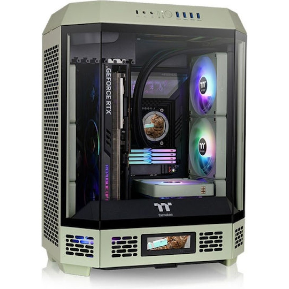 Thermaltake The Tower 600 Midi Tower Κουτί Υπολογιστή με Πλαϊνό Παράθυρο Πράσινο