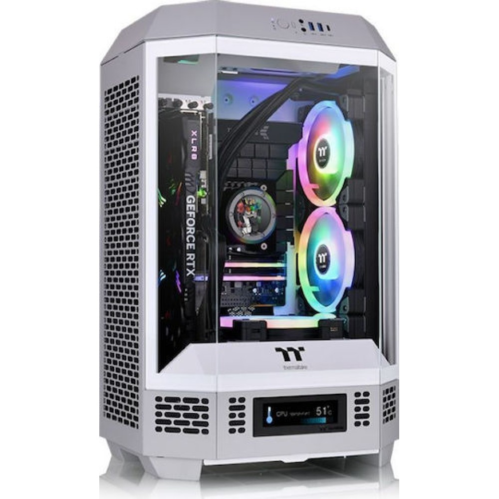 Thermaltake The Tower 300 Micro Tower Κουτί Υπολογιστή με Πλαϊνό Παράθυρο και RGB Φωτισμό Limestone