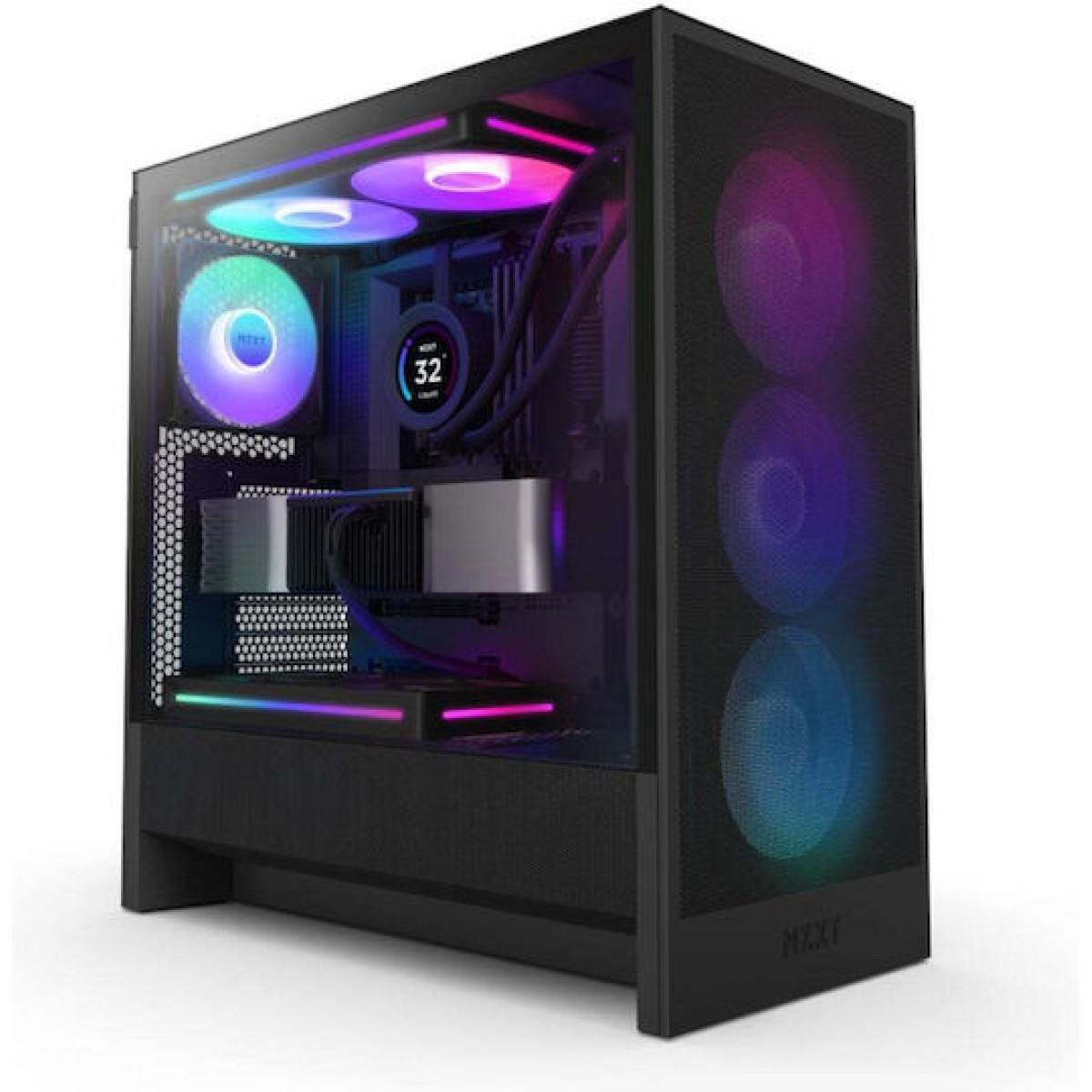 NZXT H5 (2024) Flow Midi Tower Κουτί Υπολογιστή με Πλαϊνό Παράθυρο και RGB Φωτισμό Μαύρο