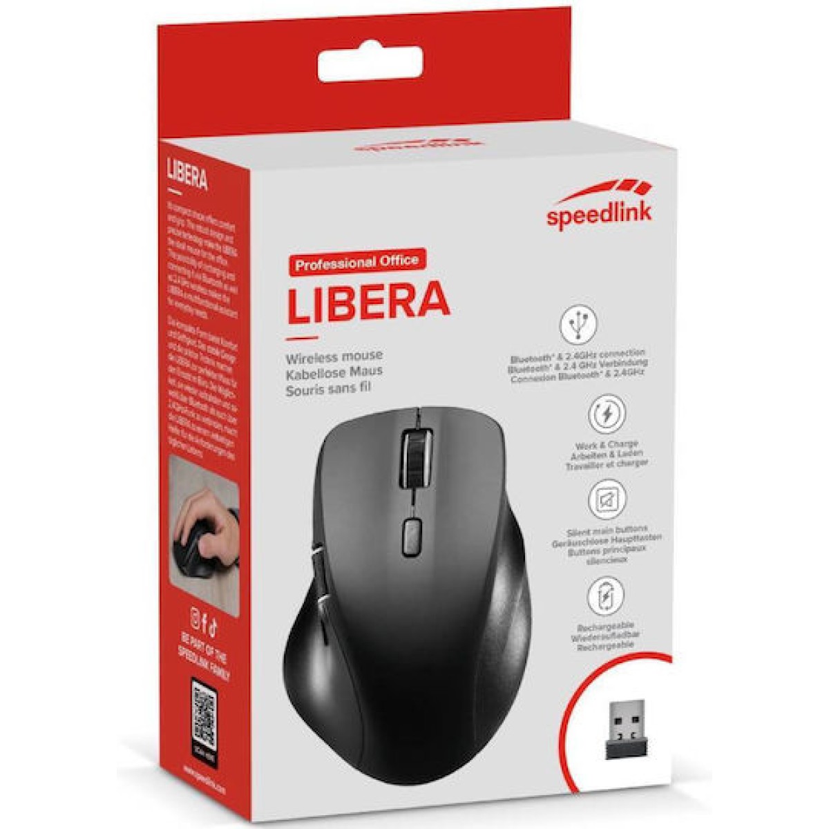 Speedlink LIBERA Rechargeable Mouse Wireless, Bluetooth Silent