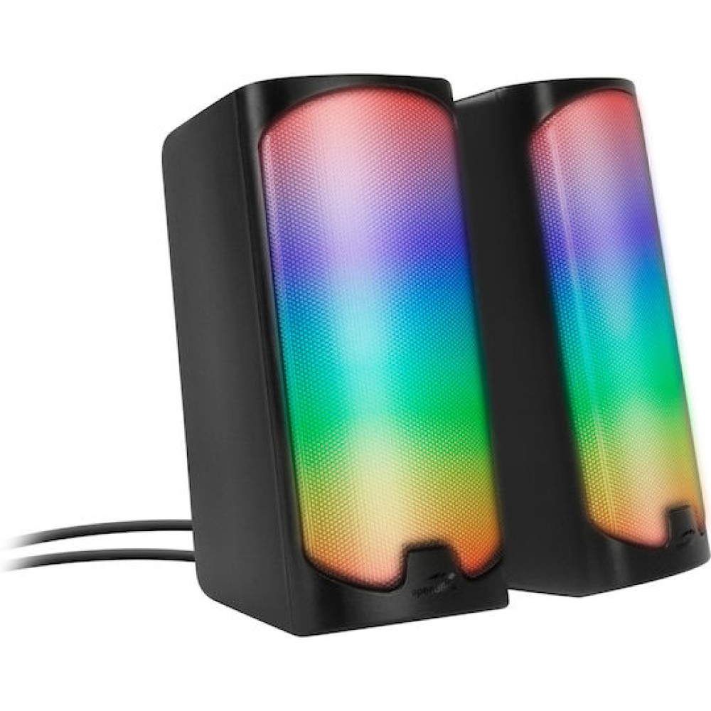 SpeedLink Tonos Ηχεία Υπολογιστή 2.0 με RGB Φωτισμό και Ισχύ 12W σε Μαύρο Χρώμα