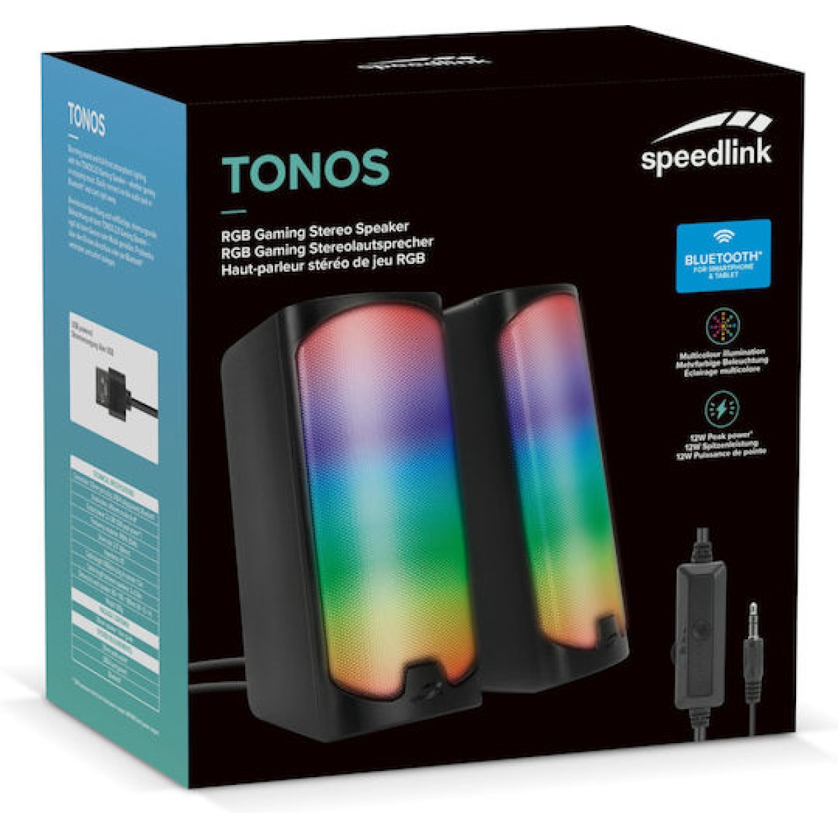 Speedlink TONOS RGB Gaming Stereo Speaker, black