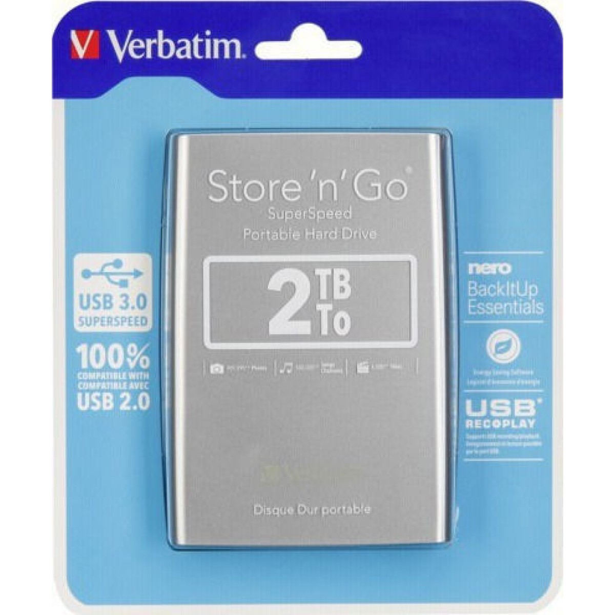 Verbatim Store n Go 2,5      2TB USB 3.0 silver             53189