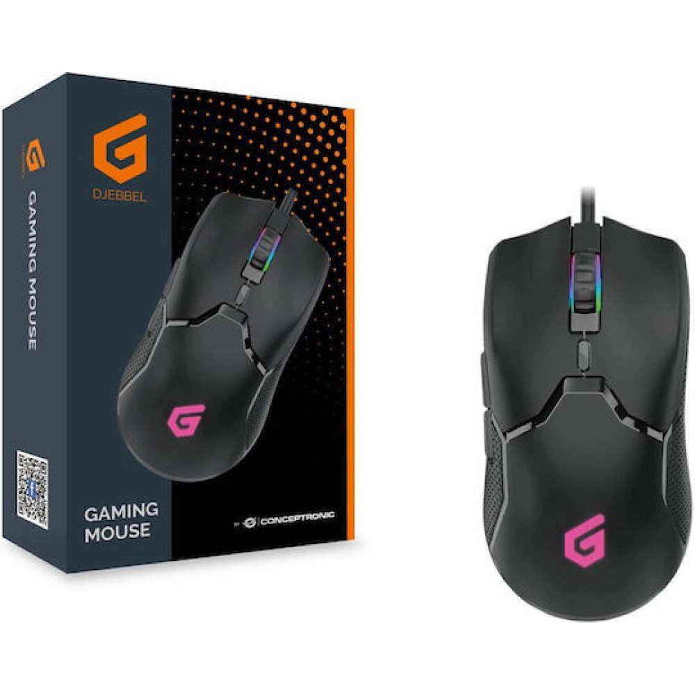 Conceptronic DJEBBEL05B RGB Gaming Ποντίκι 7200 DPI Μαύρο