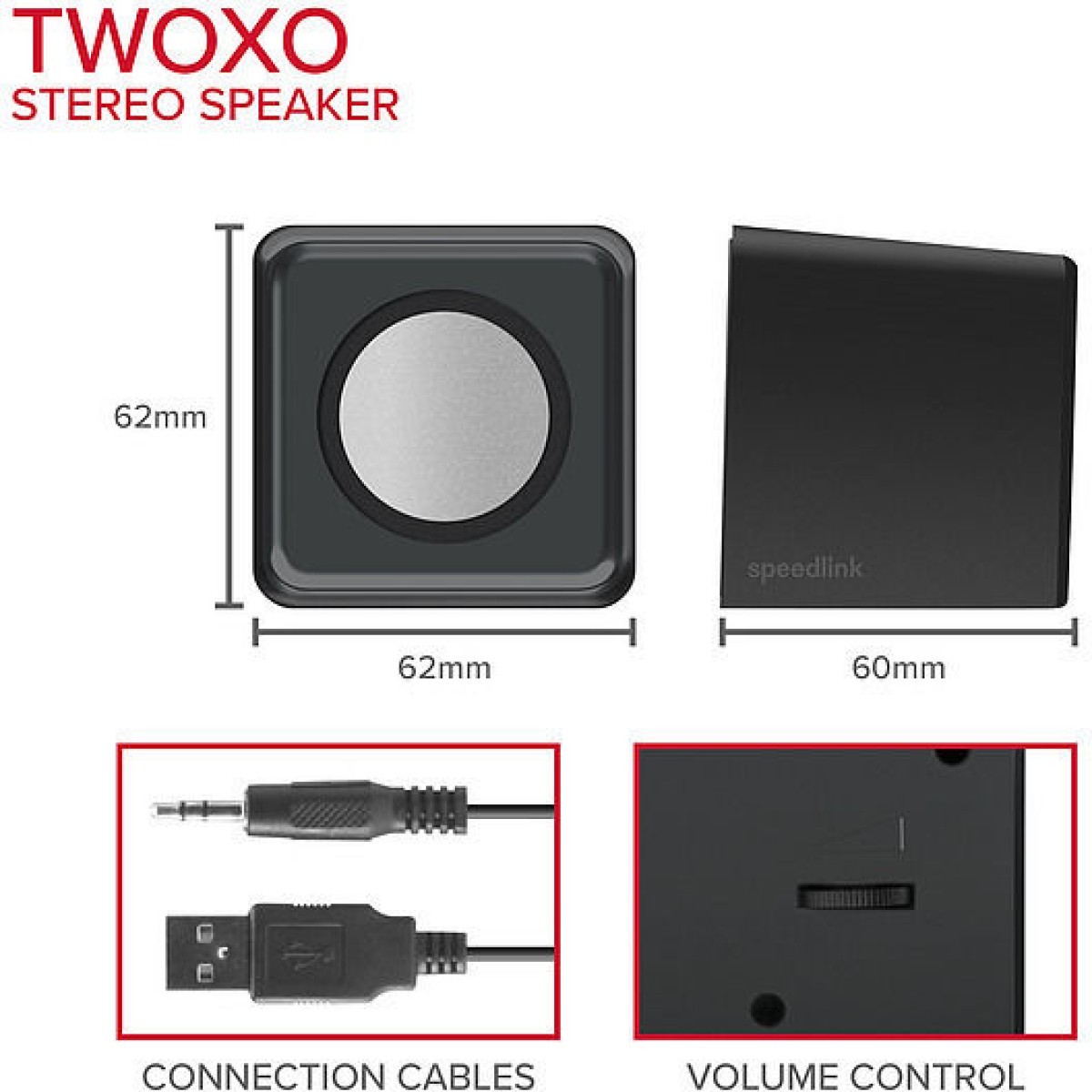 Speedlink TWOXO Stereo Speakers black