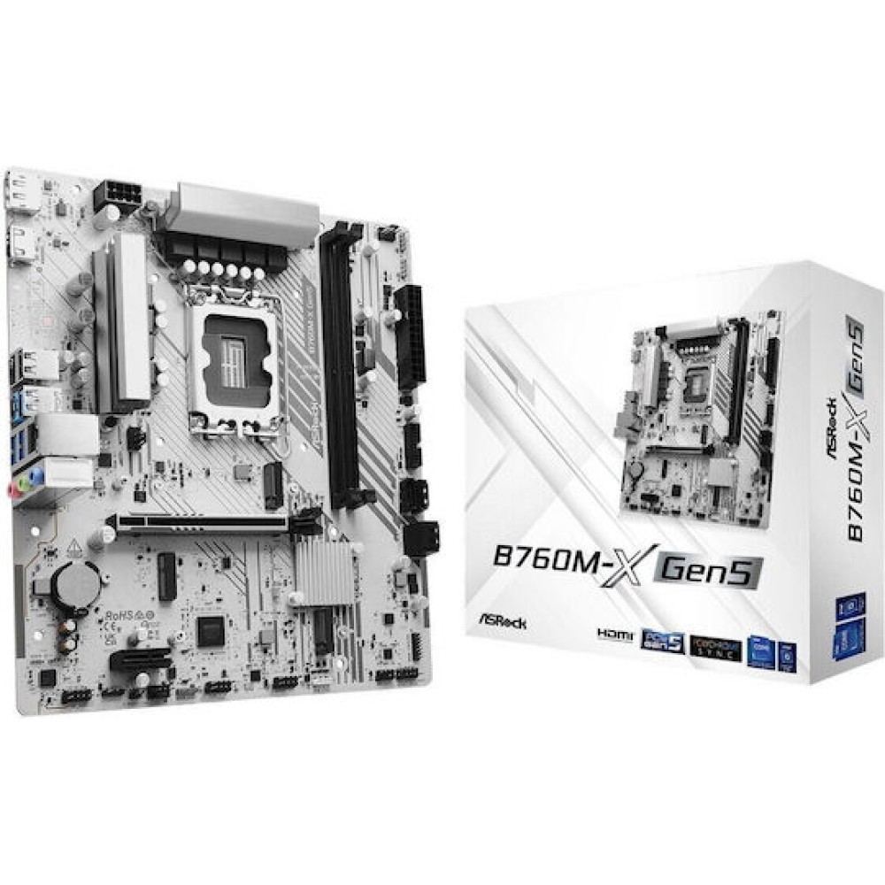 ASRock B760M-X Gen5 Motherboard Micro ATX με Intel 1700 Socket 90-MXBTR0-A0UAYZ