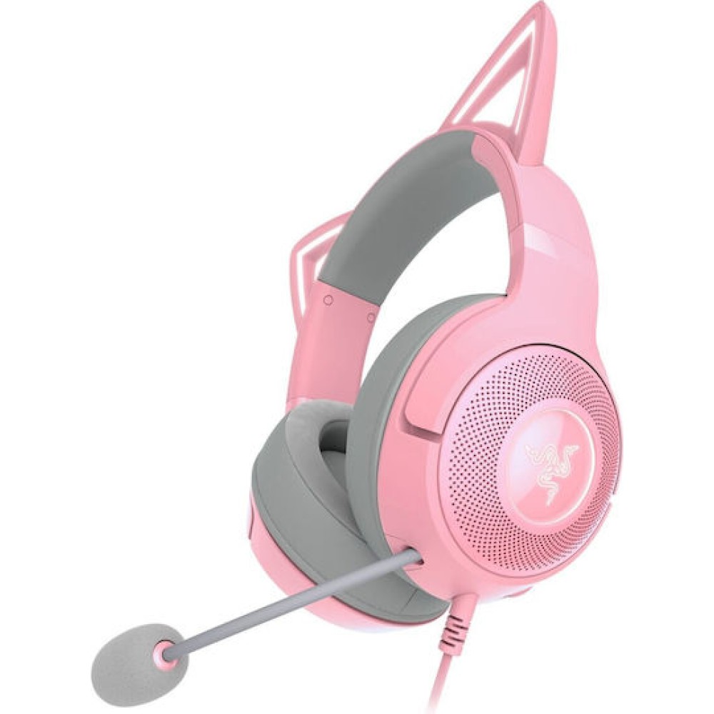 Razer Kraken Kitty V2 Over Ear Gaming Headset με σύνδεση USB Quartz