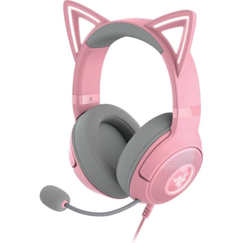 Razer Kraken Kitty V2 Over Ear Gaming Headset με σύνδεση USB Quartz