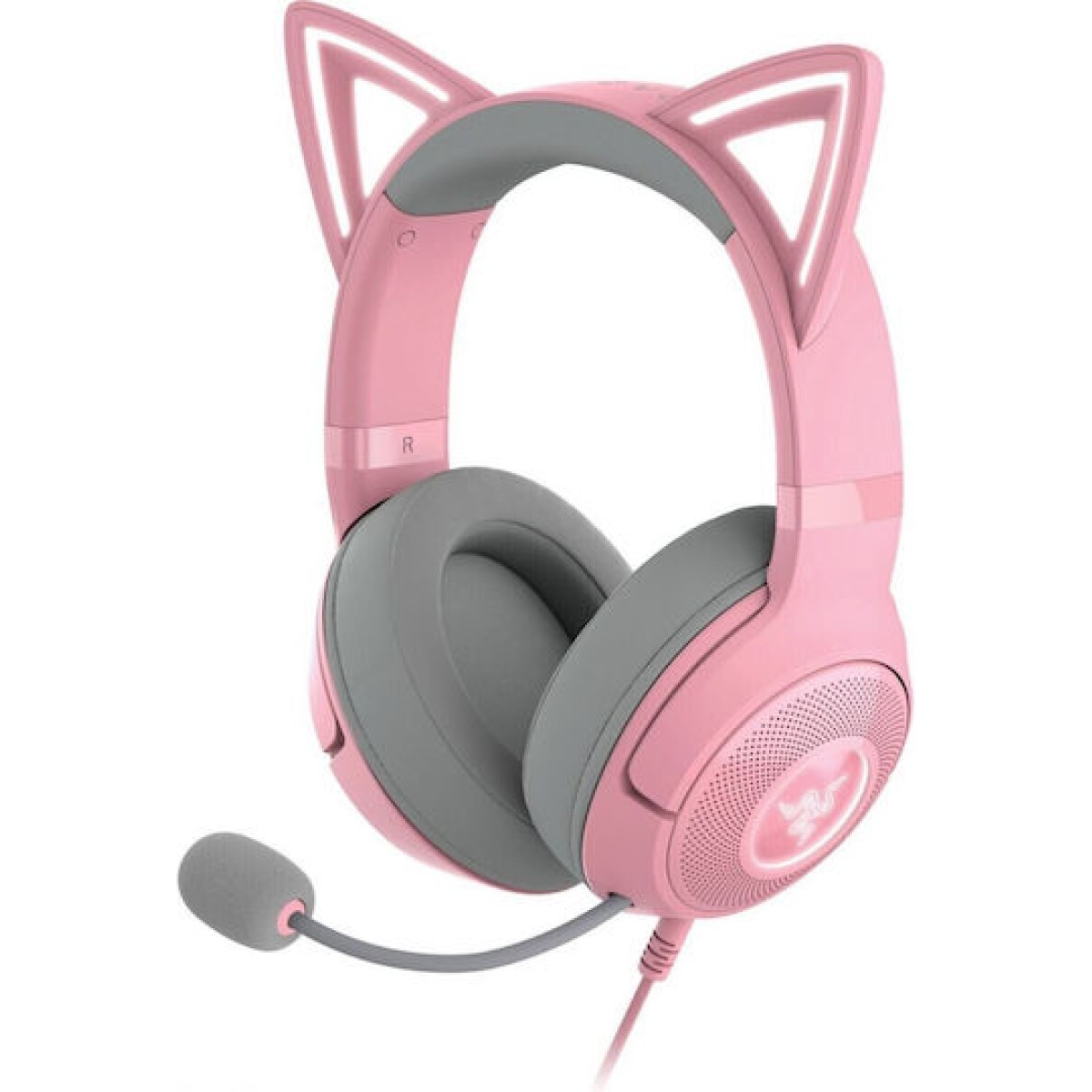 Razer Kraken Kitty V2 Over Ear Gaming Headset με σύνδεση USB Quartz