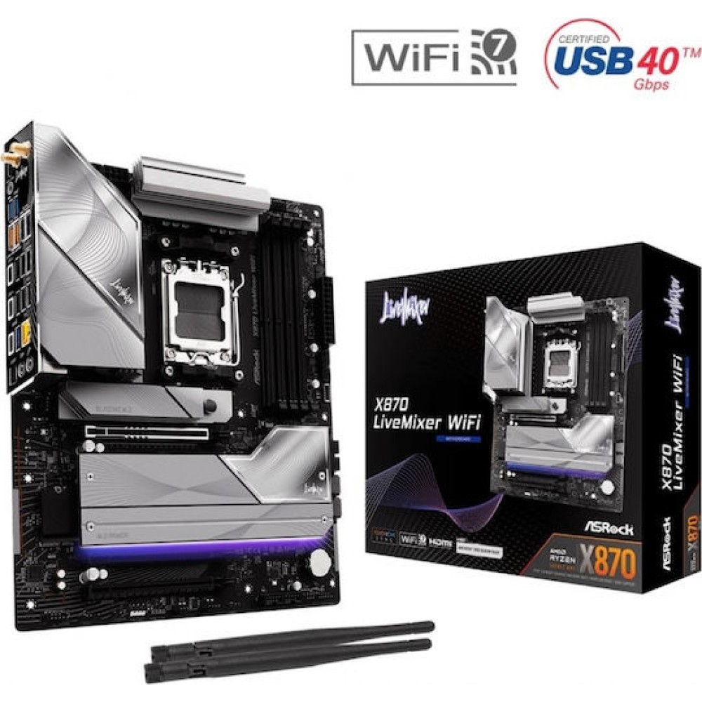 ASRock X870 LiveMixer WiFi Motherboard ATX με AMD AM5 Socket