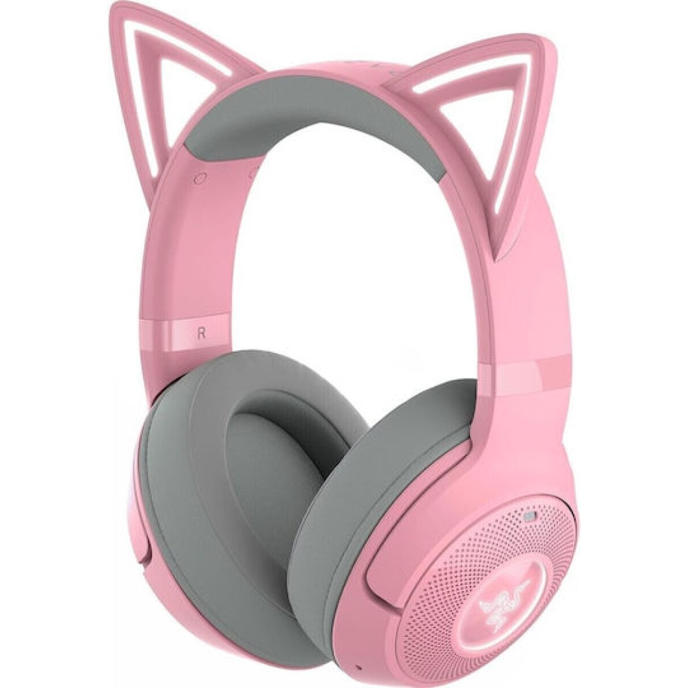 Razer Kraken Kitty V2 BT Ασύρματα / Ενσύρματα Παιδικά Over Ear Ακουστικά με 40 ώρες Λειτουργίας Ροζ