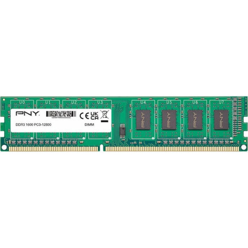PNY DDR3 με Module 1x8GB και Ταχύτητα 1600 για Desktop