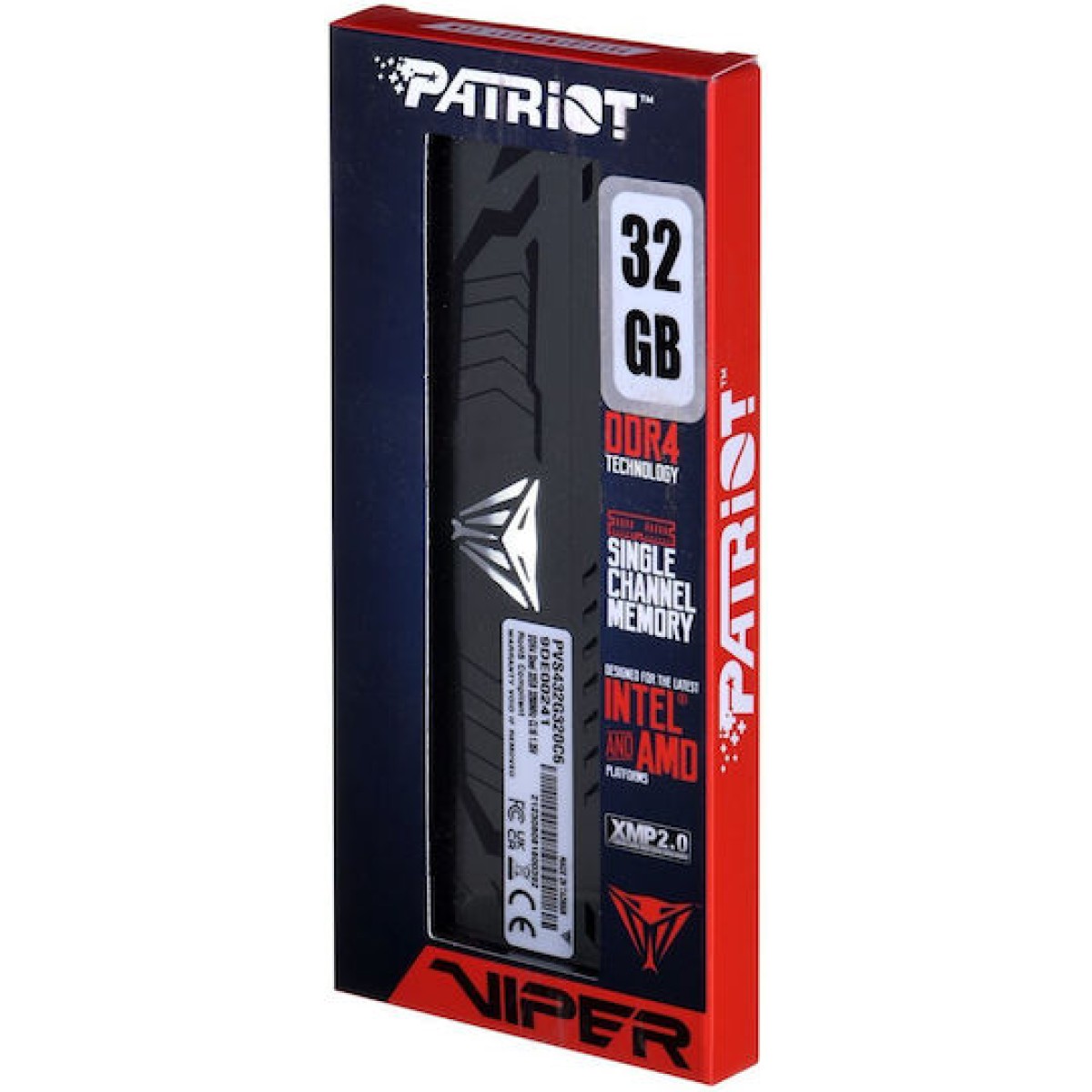 Patriot Viper Steel DDR4 με Module 1x32GB και Ταχύτητα 3200 για Desktop