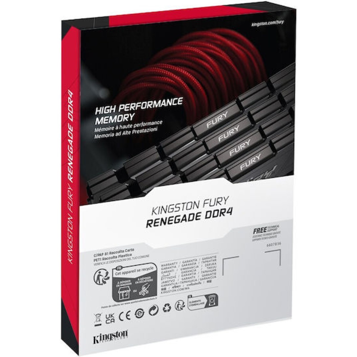 Kingston Fury Renegade DDR4 16GB RAM με 2x8GB Modules και Ταχύτητα 4266 για Desktop
