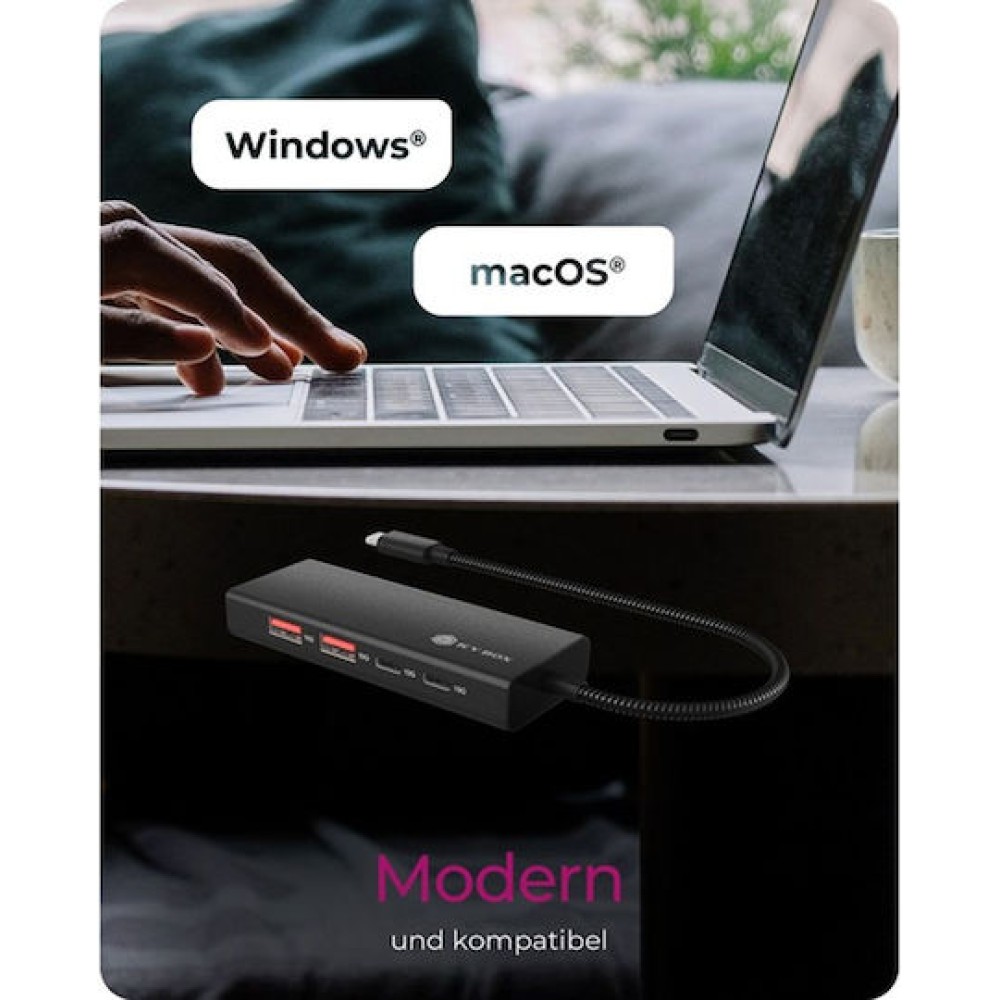 Icy Box USB 3.2 Hub 5 Θυρών με σύνδεση USB-C