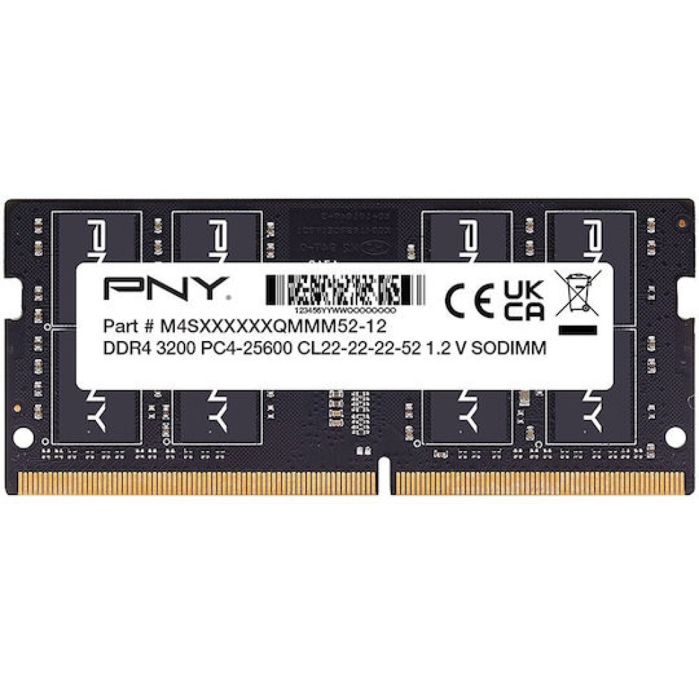 PNY DDR4 με Module 1x16GB και Ταχύτητα 3200 για Laptop