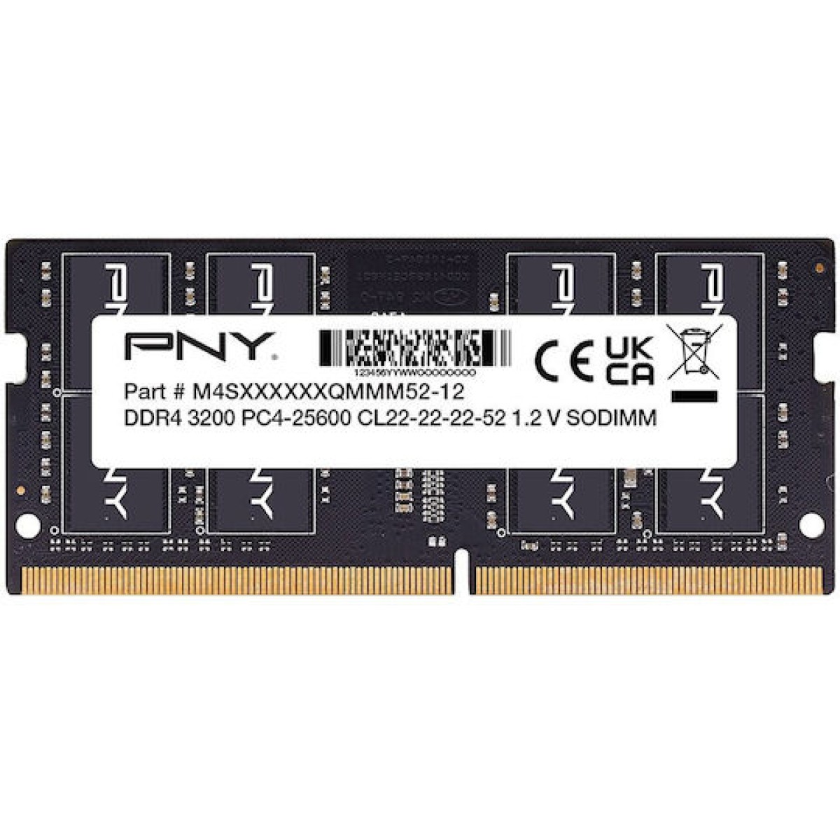 PNY DDR4 με Module 1x8GB και Ταχύτητα 3200 για Laptop