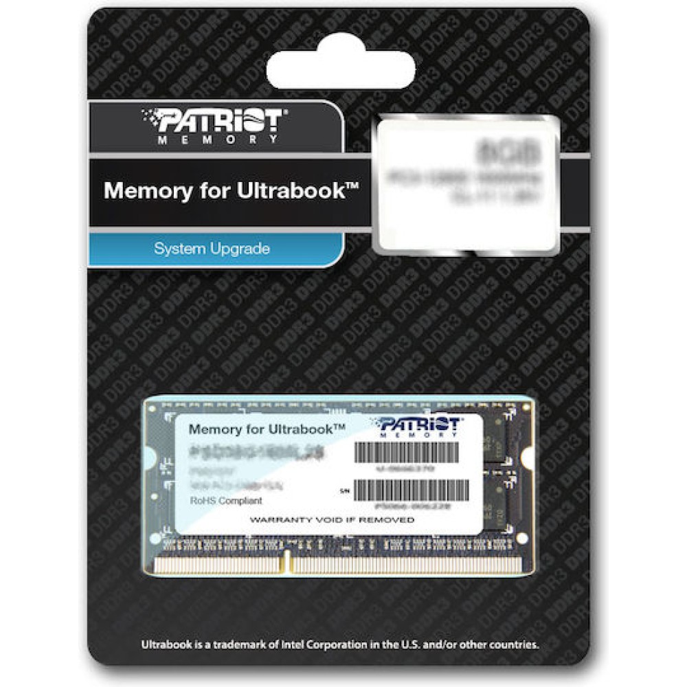 Patriot DDR3L με Module 1x8GB και Ταχύτητα 1600 για Laptop