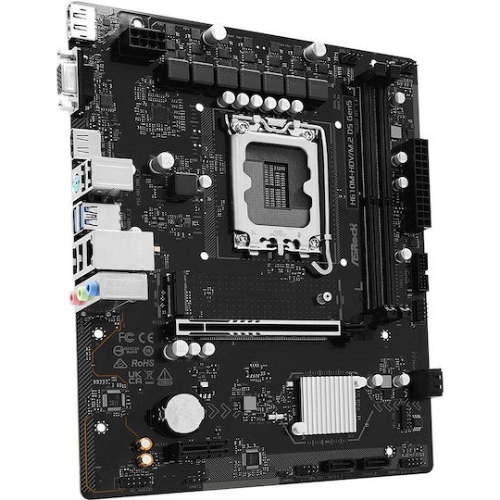 ASR H610M-HDV/M.2 D5 rev. 5.0 Motherboard Micro ATX με Intel 1700 Socket 90-MXBTU0-A0UAYZ