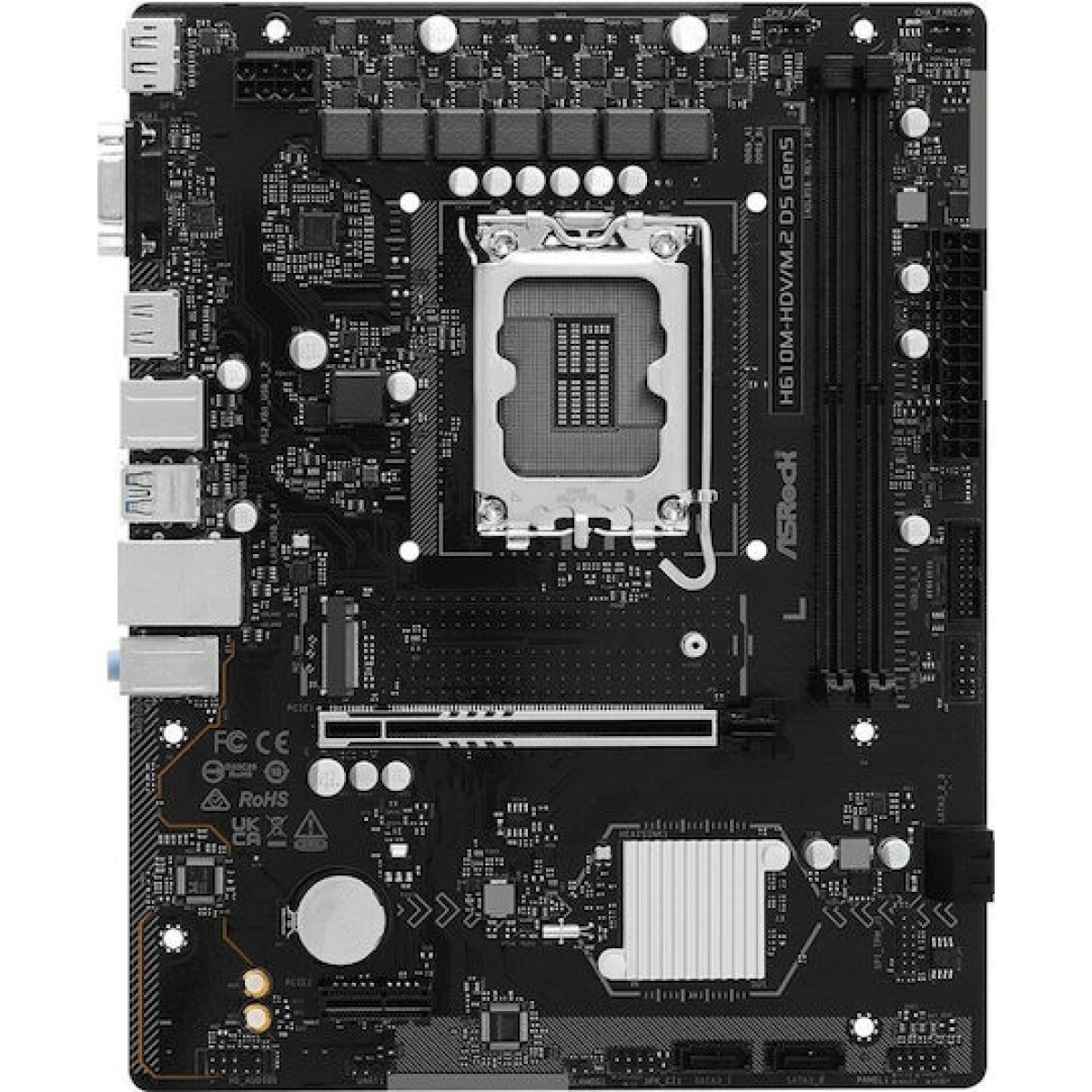 ASR H610M-HDV/M.2 D5 rev. 5.0 Motherboard Micro ATX με Intel 1700 Socket 90-MXBTU0-A0UAYZ
