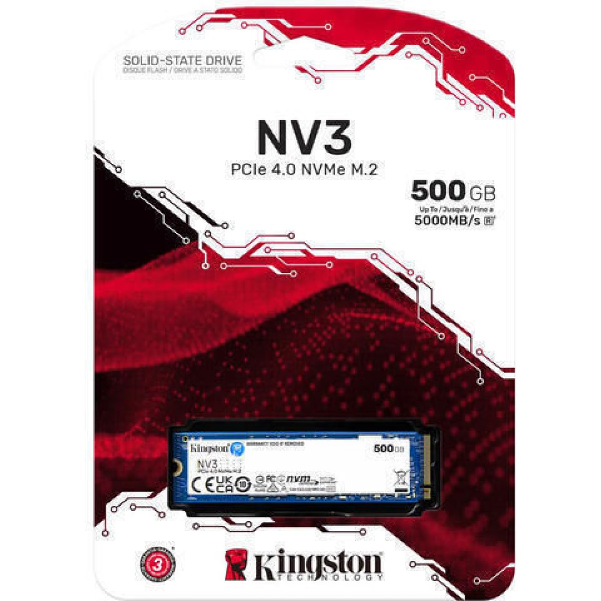 Kingston Nv3 SSD 500GB M.2 NVMe PCI Express 4.0