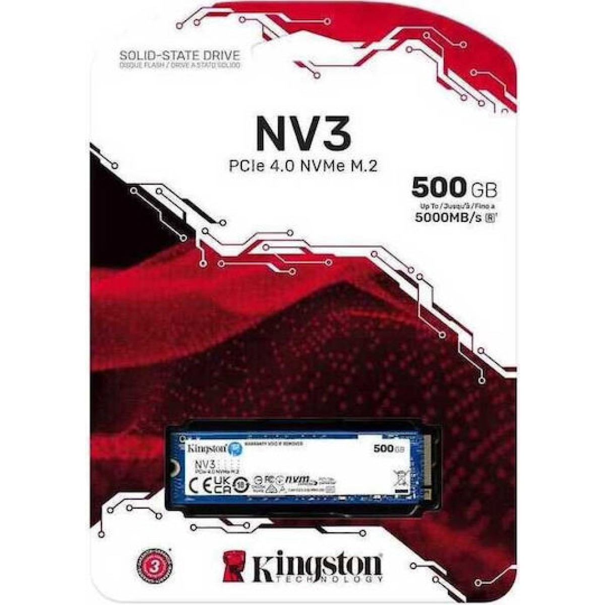 Kingston Nv3 SSD 500GB M.2 NVMe PCI Express 4.0