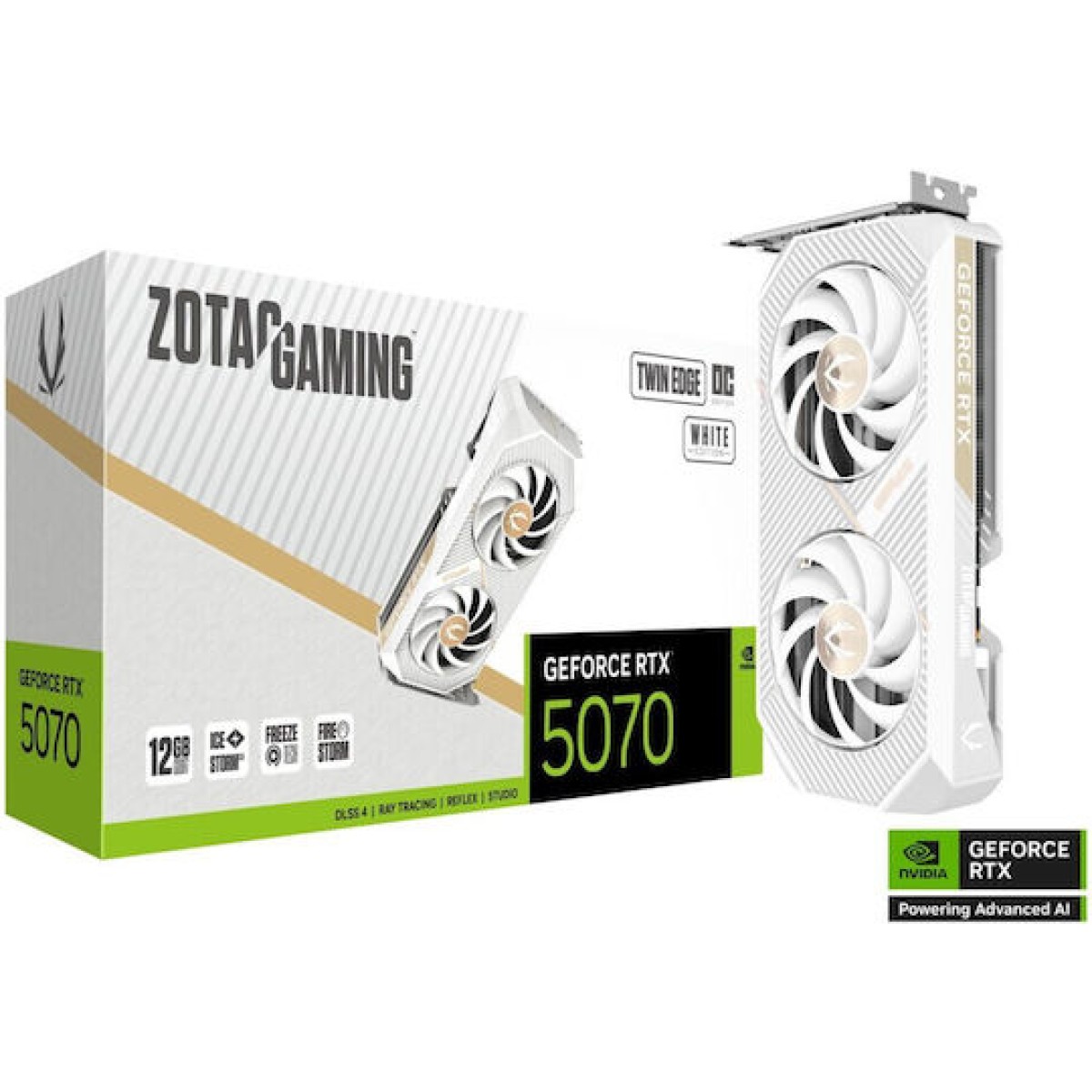 Zotac GeForce RTX 5070 12GB GDDR7 Twin Edge OC White Edition Κάρτα Γραφικών