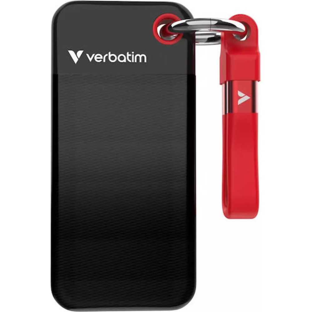 Verbatim Pocket USB 3.2 / USB-C Εξωτερικός SSD 2TB M.2 Black/Red