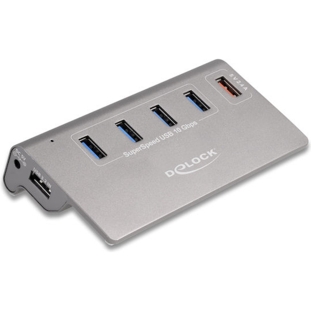 DeLock USB 3.2 Hub 10 Θυρών με σύνδεση USB-A Γκρι