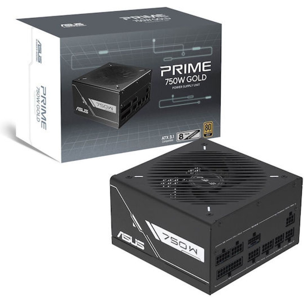 Asus Prime Gold Black Edition 750W Μαύρο Τροφοδοτικό Υπολογιστή Full Modular 80 Plus Gold