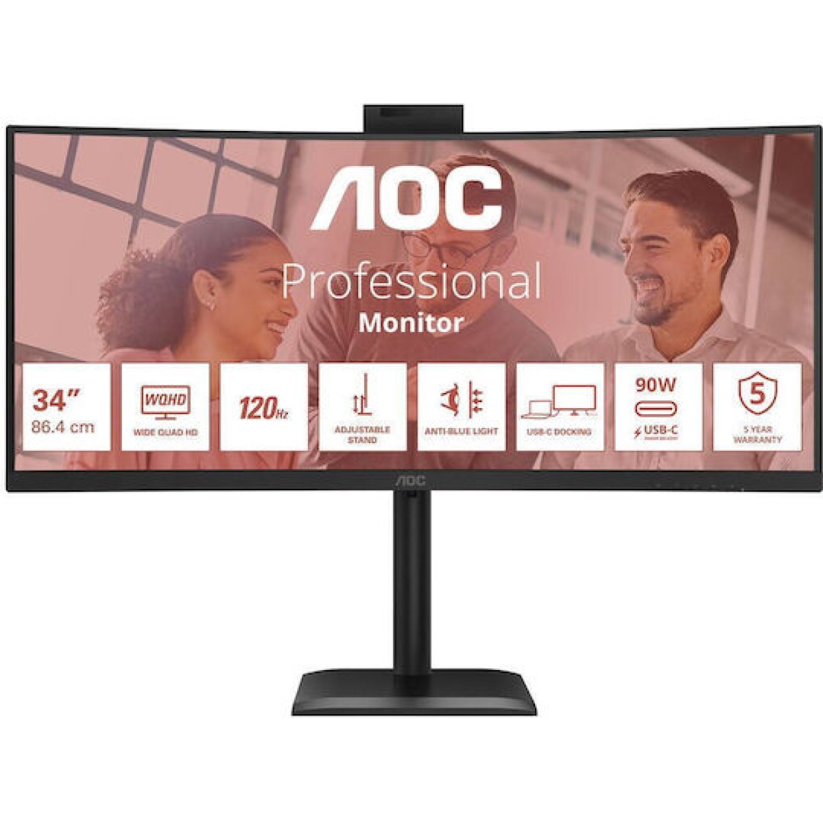 AOC CU34E4CW Ultrawide VA HDR Curved Monitor 34