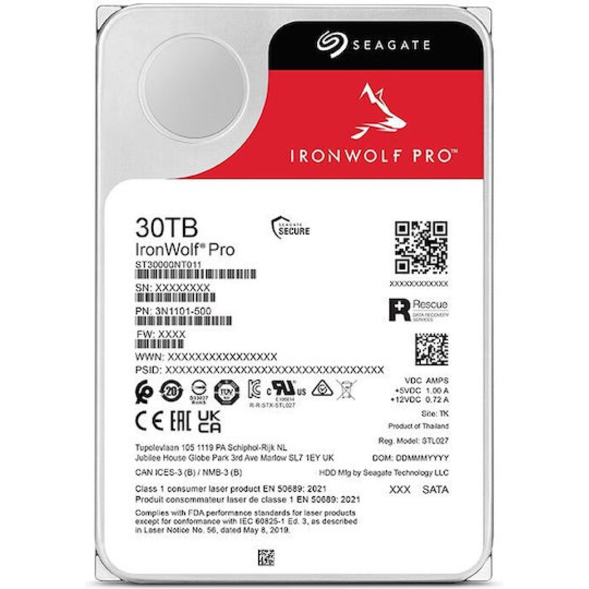 Seagate IronWolf Pro 30TB HDD Σκληρός Δίσκος 3.5