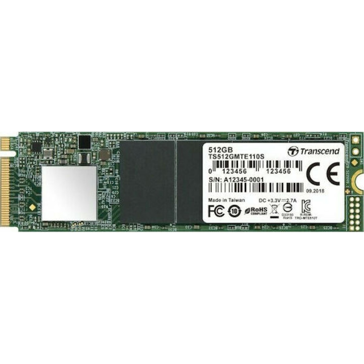 Transcend 110S SSD 512GB M.2 NVMe PCI Express 3.0 TS512GMTE110S