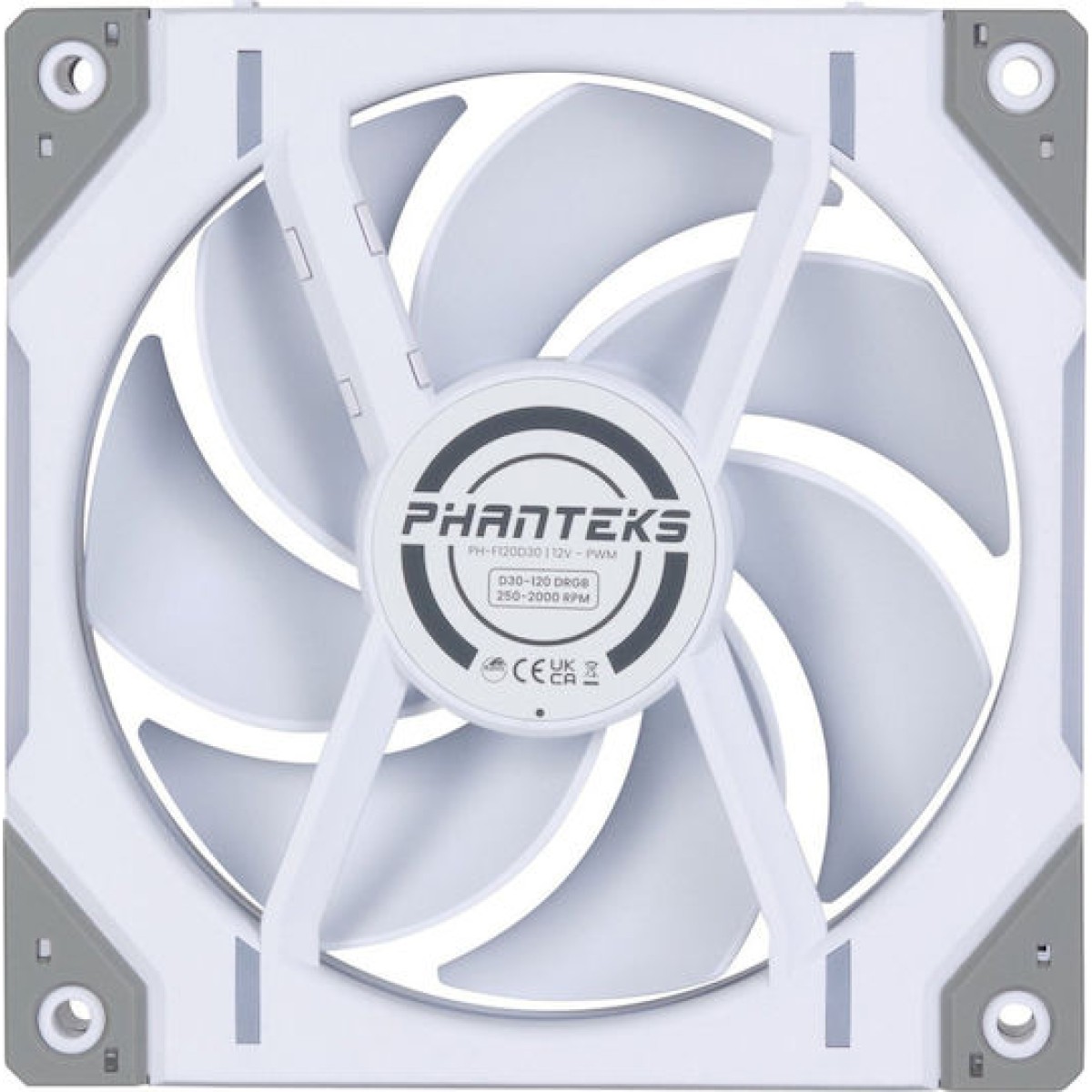 Phanteks PH-F120D30 Case Fan με ARGB Φωτισμό και Σύνδεση 4-Pin PWM Regular White