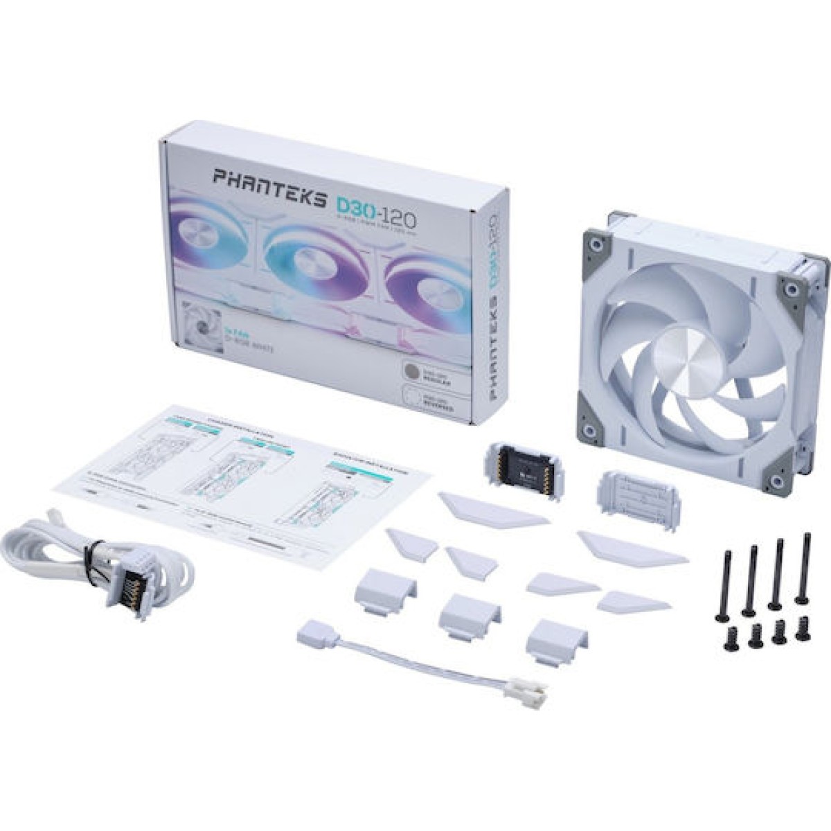 Phanteks PH-F120D30 Case Fan με ARGB Φωτισμό και Σύνδεση 4-Pin PWM Regular White