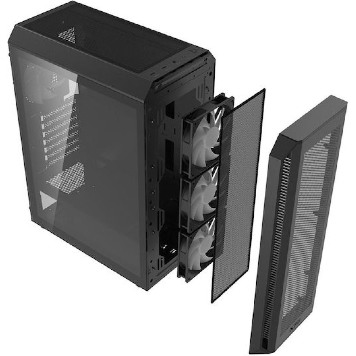 Adata Valor Air Plus Gaming Midi Tower Κουτί Υπολογιστή με Πλαϊνό Παράθυρο και ARGB Φωτισμό Μαύρο