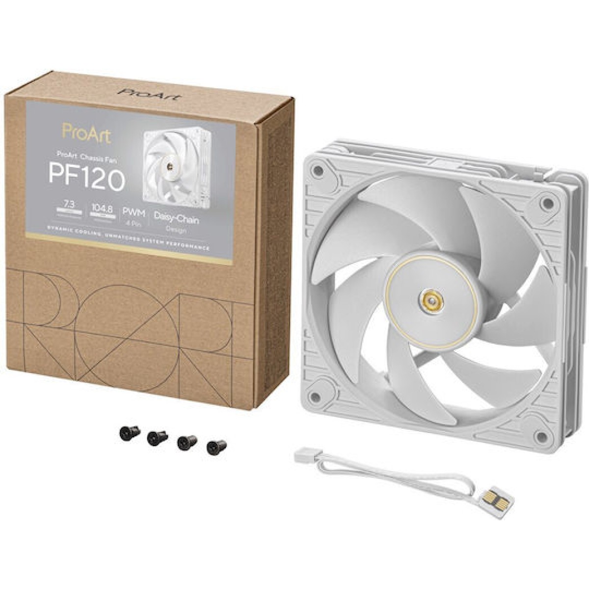 Asus ProArt PF120 Case Fan (3000rpm / 104.8cfm) Χωρίς Led Φωτισμό Λευκό