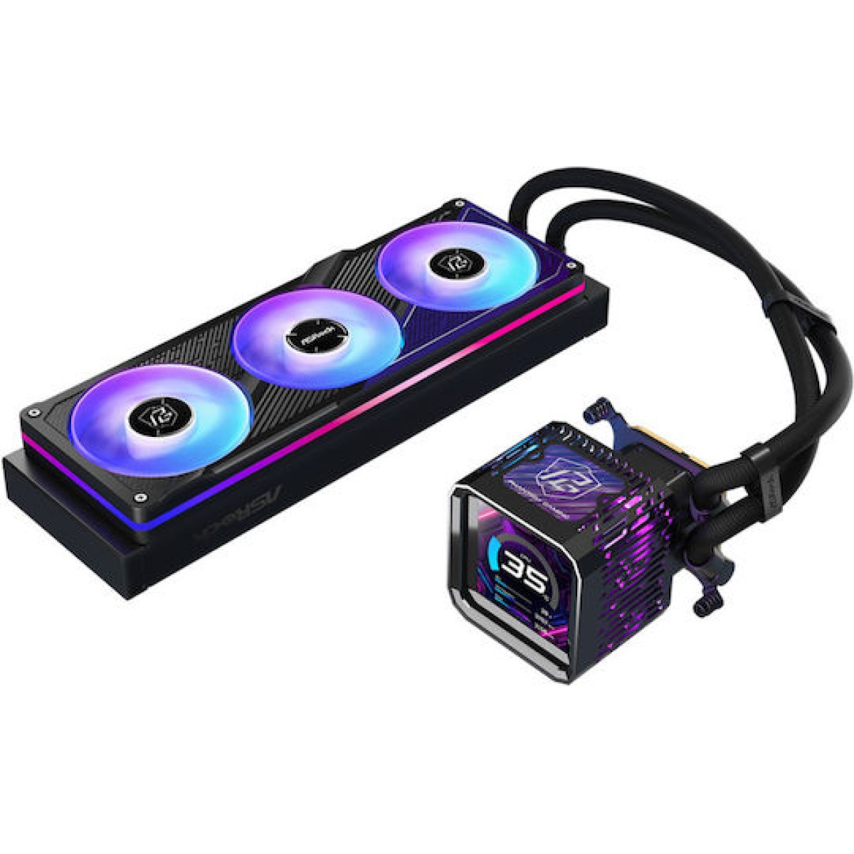 ASRock Phantom Gaming 360 LCD Υδρόψυξη Επεξεργαστή Τριπλού Ανεμιστήρα 120mm για Socket AM4/AM5/1700 με ARGB Φωτισμό
