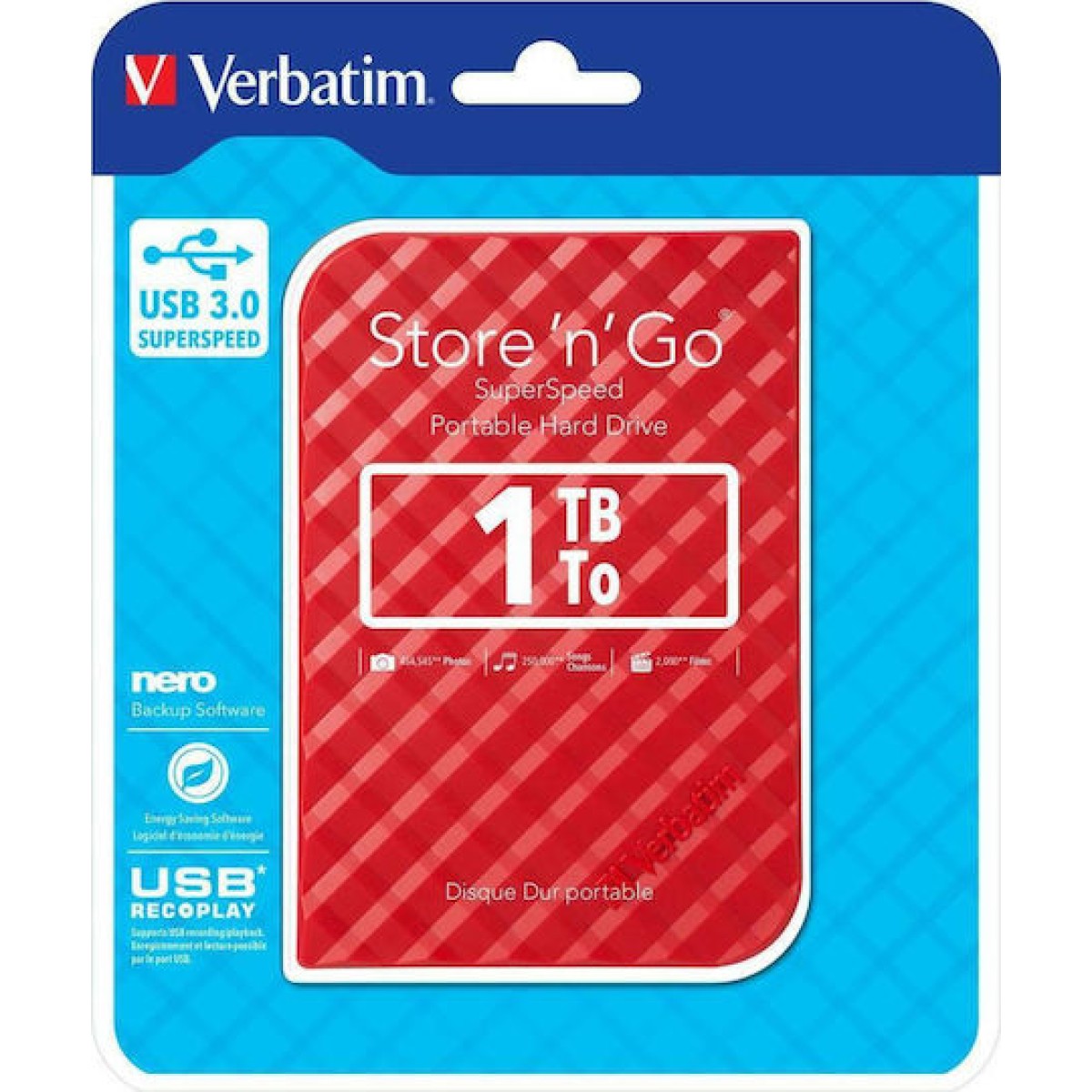 Verbatim Store 'n' Go Gen 2 USB 3.0 Εξωτερικός HDD 1TB 2.5