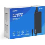 Savio USB-C Universal Φορτιστής Laptop 65W 20V 3A με Αποσπώμενο Καλώδιο Τροφοδοσίας