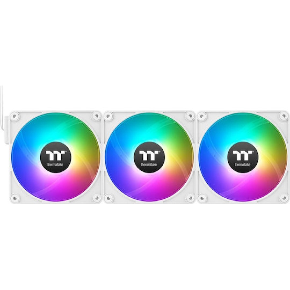 Thermaltake CT120 EX Reverse Case Fan με ARGB Φωτισμό και Σύνδεση 3-Pin / 4-Pin PWM 3τμχ Λευκό